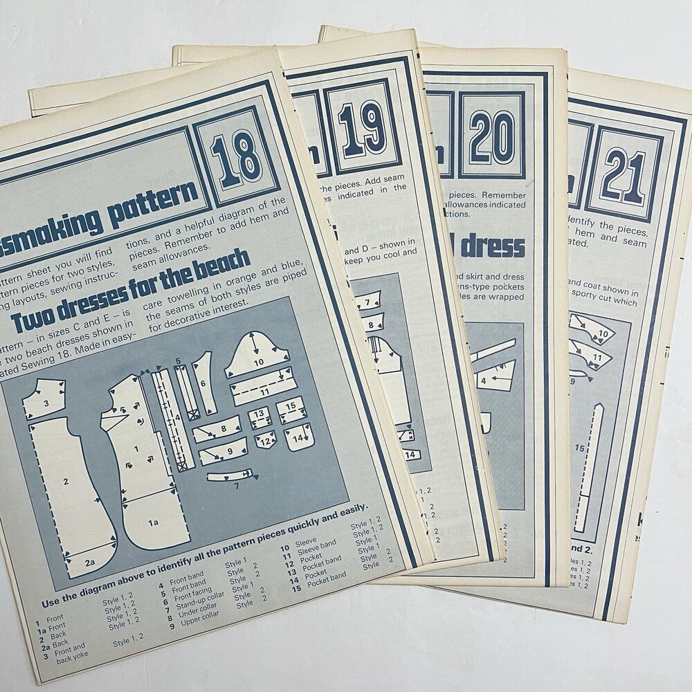 Vintage Designer Sewing Patterns Lot Of 4 Dress Skirt Jacket Maternity Smock 70s
